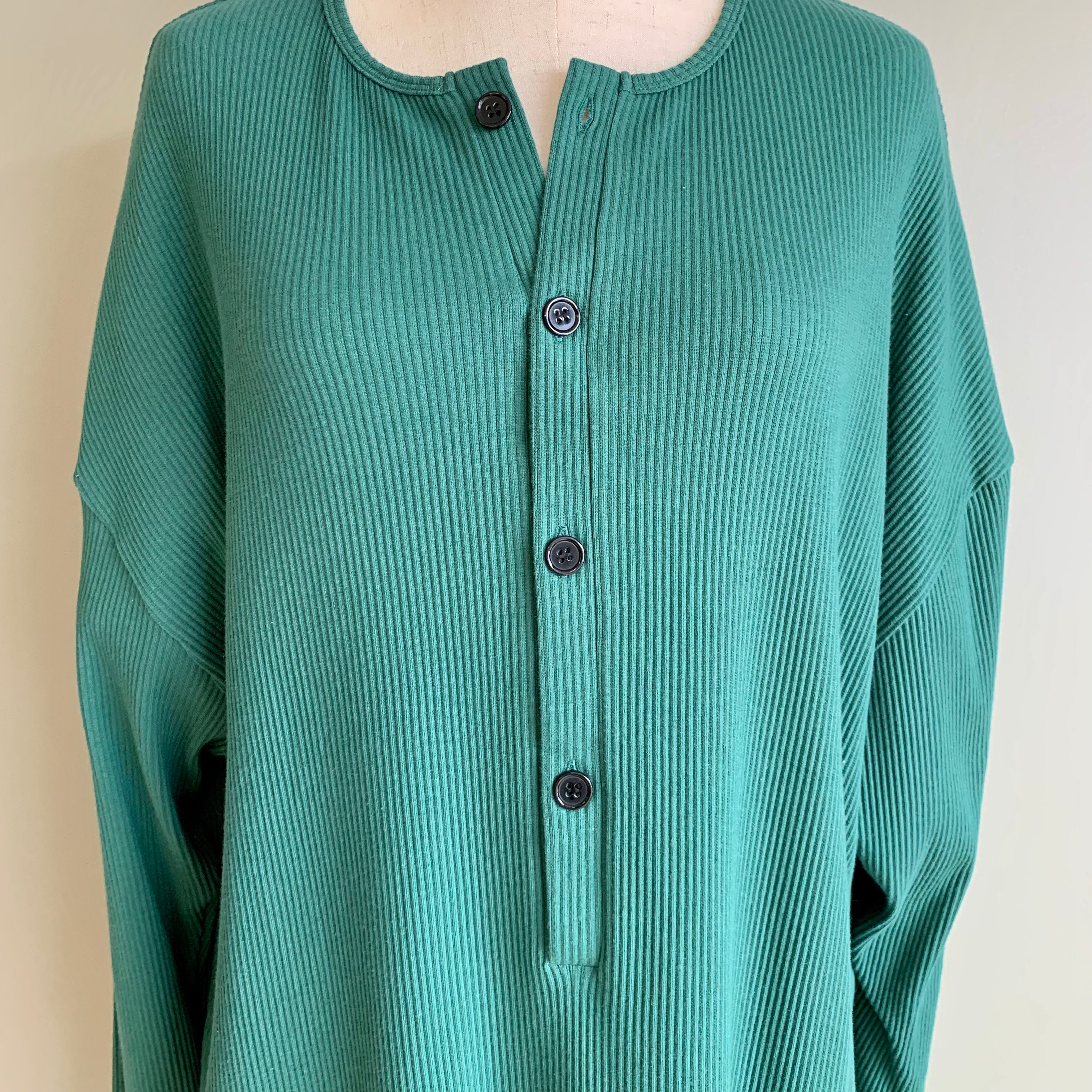 ribbed cotton robe in jade