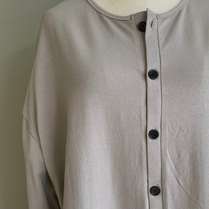 cotton t-shirt robe in driftwood