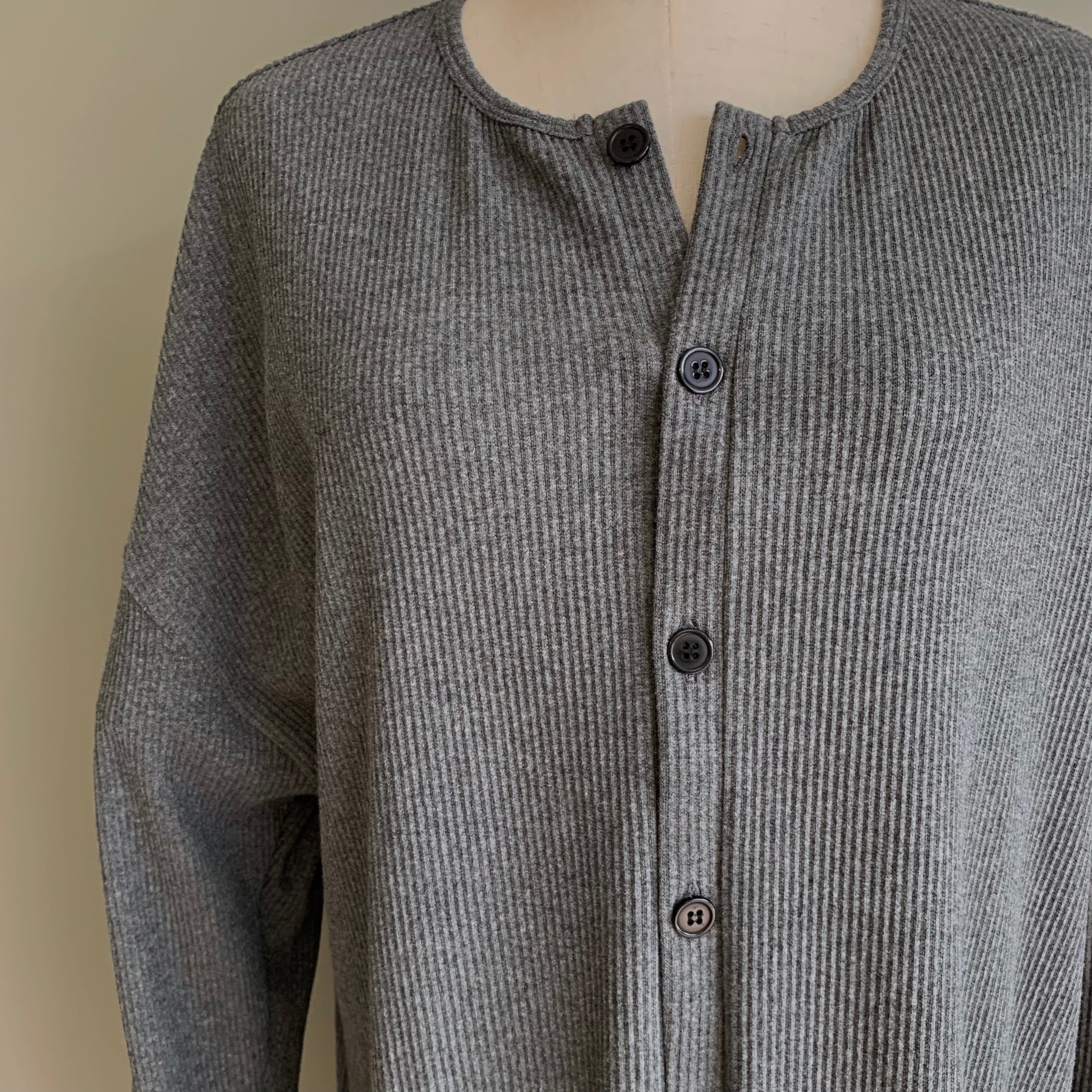 ribbed cotton robe classic grey